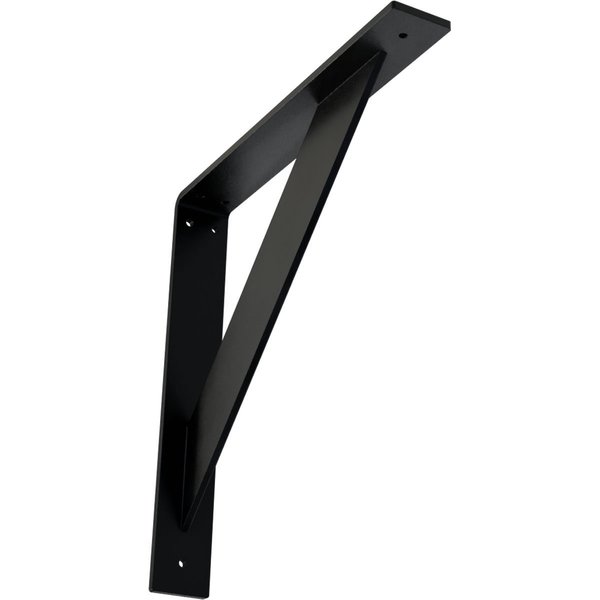 Ekena Millwork Traditional Steel Bracket, Powder Coated Black 2"W x 14"D x 14"H BKTM02X14X14TRPBL